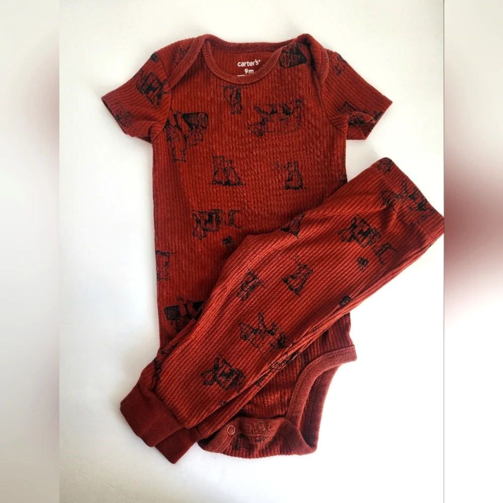 Carters 9m outfit / set. Ribbed bear print gender neutral - Picture 1 of 5